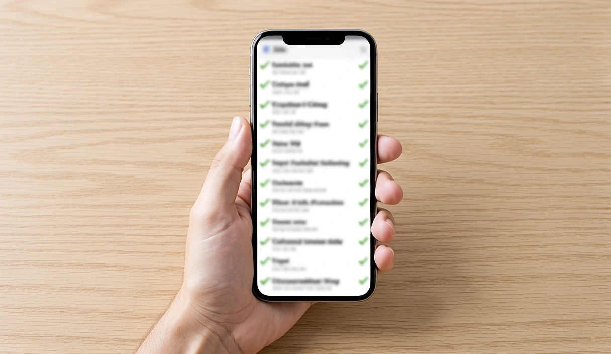 Person reviewing nutritional data on a device
